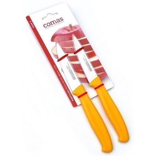 SET 2 CUCHILLOS COMAS PELAFRUTAS AMARILLO 8.8CMS